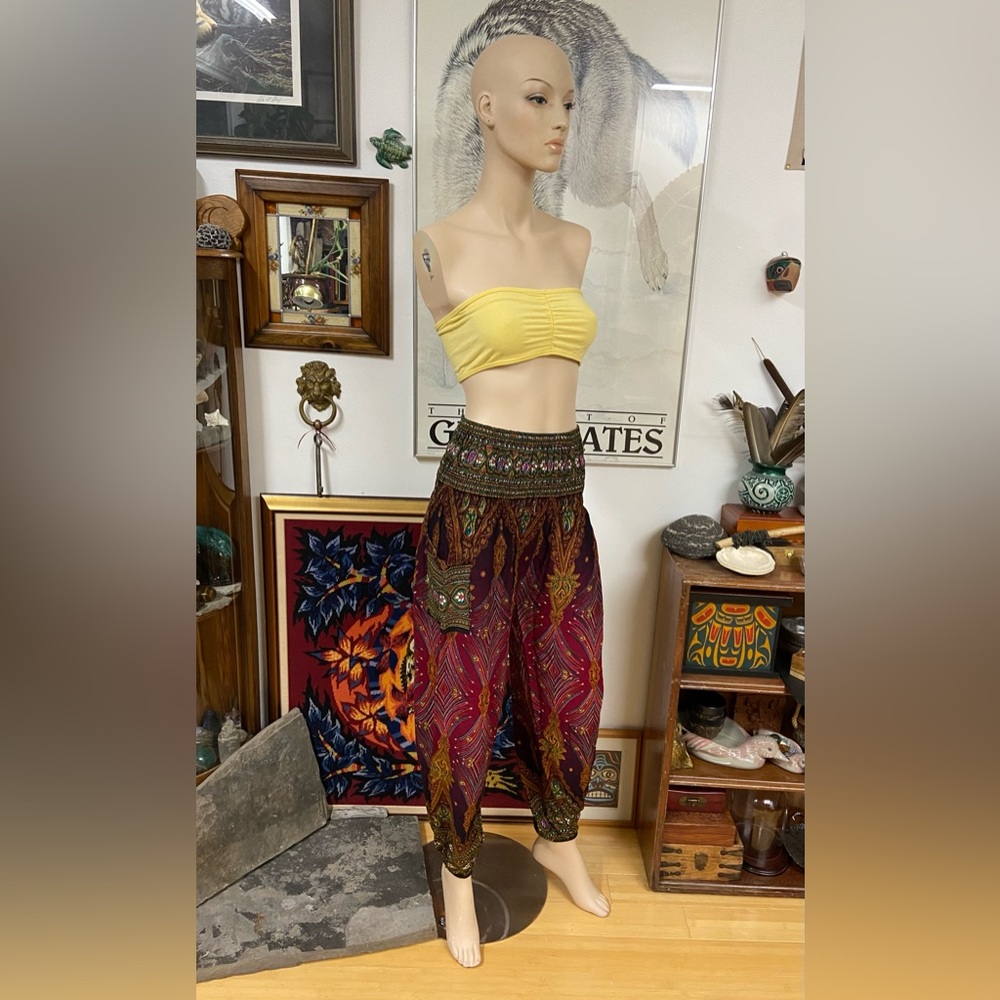Tribal Pattern Fuchsia Genie Pants
